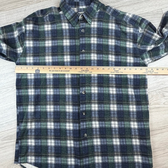 Vintage American Eagle White Label Scotch Plaid Thick Flannel Button Down Size L - Picture 5 of 6